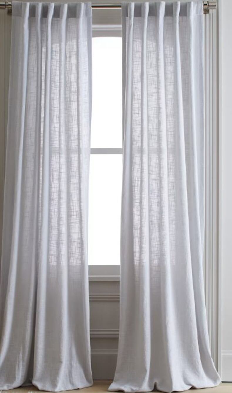 NEW Quince Cotton Sheer Curtain Panels CLOUD Gray Set of 2 48" X 84"